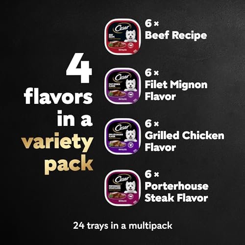 Cesar Wet Dog Food Variety Pack, 24 Easy Peel Trays, 4 Flavors - Image 3