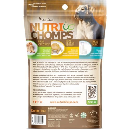 NutriChomps 6" Rawhide-Free Dog Chews, Chicken & PB, 4 Pack - Image 6