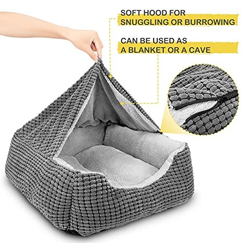 Orthopedic Dog Bed Cave: Calming Anti-Anxiety Pet Bed for All Sizes, Machine Washable - Image 3
