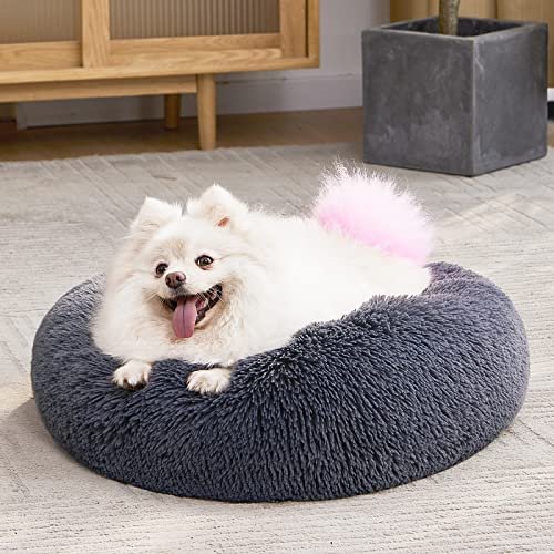 Orthopedic Donut Dog Bed – Ultra Soft, Washable Cushion (30" Grey-Blue) - Image 7