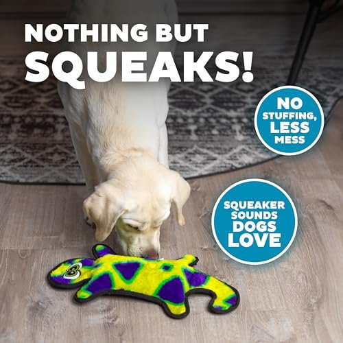Outward Hound Durablez Squeaky Gecko Dog Toy - Durable No-Stuffing Plush Large - Image 4