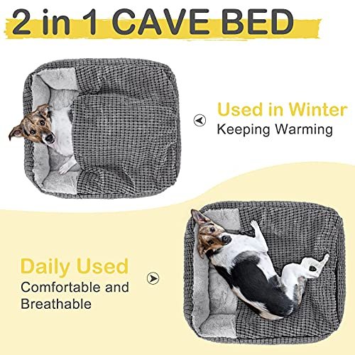 Orthopedic Dog Bed Cave: Calming Anti-Anxiety Pet Bed for All Sizes, Machine Washable - Image 2