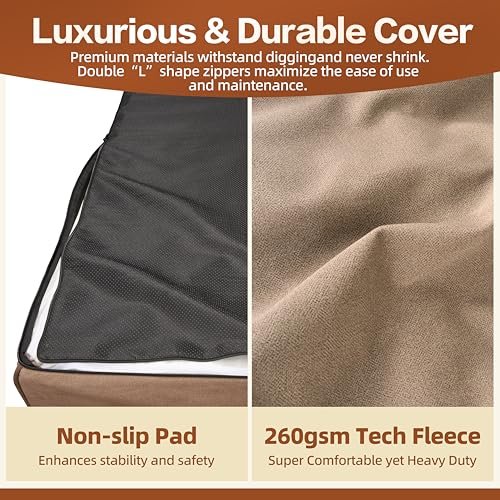 Orthopedic XXL Dog Bed: Memory Foam Support for Large Senior Dogs, Waterproof Grey - Image 4