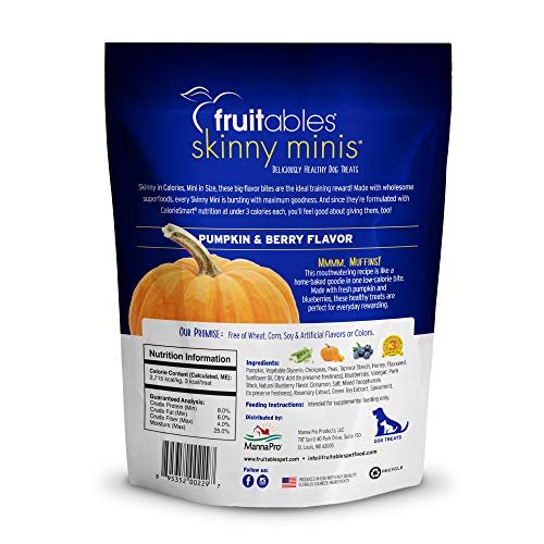 Fruitables Skinny Minis Pumpkin & Berry Soft Dog Training Treats 5oz - Image 2