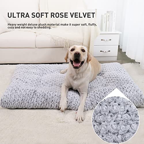 Soft Washable Dog Bed Crate Mat: Anti-Slip Comfort for All Dog Sizes, Gray 41x27 - Image 2