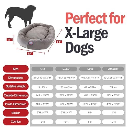 Extra Large Calming Dog Bed 52" - Soft Washable Donut Bed with Head Support - Image 3