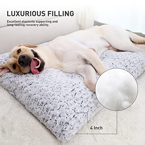 Soft Washable Dog Bed Crate Mat: Anti-Slip Comfort for All Dog Sizes, Gray 41x27 - Image 3