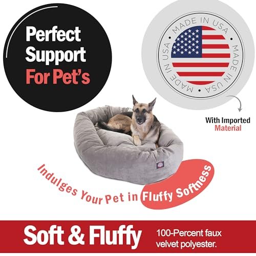 Extra Large Calming Dog Bed 52" - Soft Washable Donut Bed with Head Support - Image 2