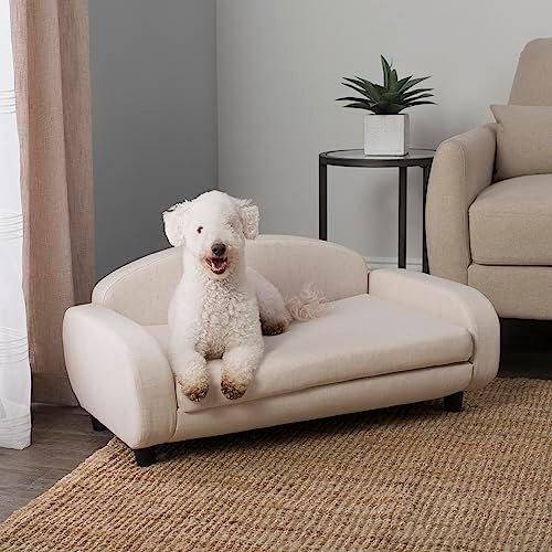 Stylish Pet Sofa with Removable Cover – 31.5" Wide, Espresso/Oatmeal - Image 4