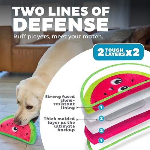 Durable Squeaky Dog Toy – Tough Watermelon Design, Medium Size - Image 2