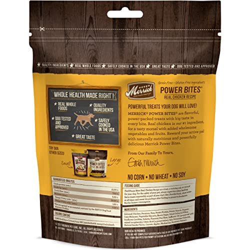 Merrick Power Bites Chicken Dog Treats – Grain Free, Soft & Meaty, 6 oz - Image 8