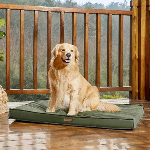 Orthopedic Waterproof XL Dog Bed with Egg Crate Foam, Green 44x32 - Image 6