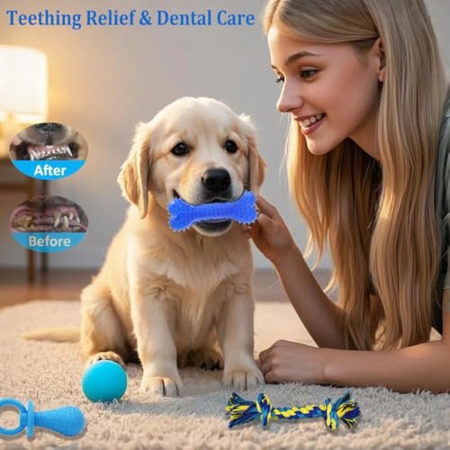 Puppy Teething Toys Bundle: 20 Durable Blue Chew Toys for Small Dogs - Image 3