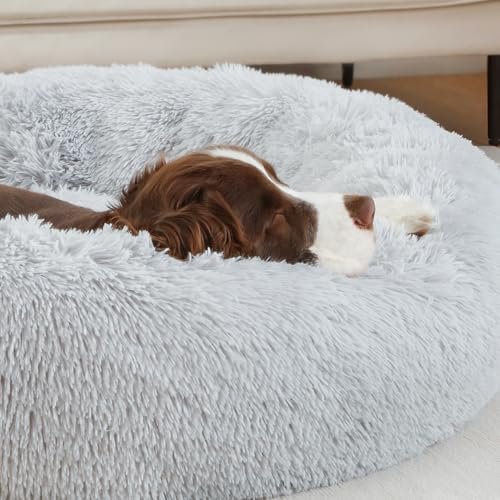 Calming Large Dog Bed 39" Donut Plush Anti-Anxiety Washable Pet Cushion - Image 5
