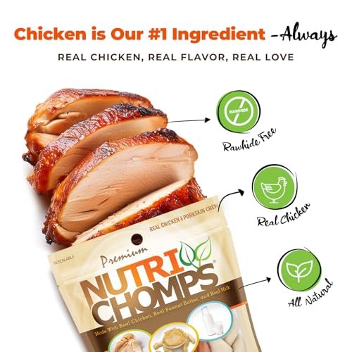 NutriChomps 6" Rawhide-Free Dog Chews, Chicken & PB, 4 Pack - Image 2