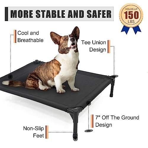Durable Raised Dog Bed Large Breed 150lb Mesh Cooling Indoor Outdoor Cot - Image 3