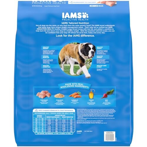 IAMS Healthy Weight Large Breed Adult Dog Food with Chicken, 29.1 lb - Image 2