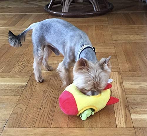 Interactive Plush Spaceship Dog Toy with Squeaky Aliens - Small Size - Image 5
