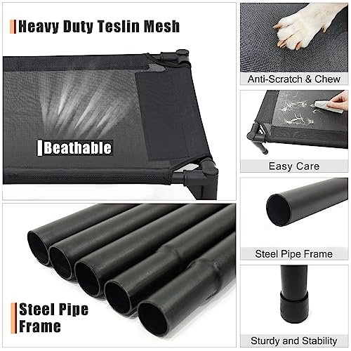 Durable Raised Dog Bed Large Breed 150lb Mesh Cooling Indoor Outdoor Cot - Image 2