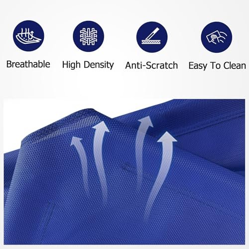 Large Cooling Dog Bed: Elevated Waterproof Outdoor Cot for Big Dogs, Breathable Mesh Blue - Image 4