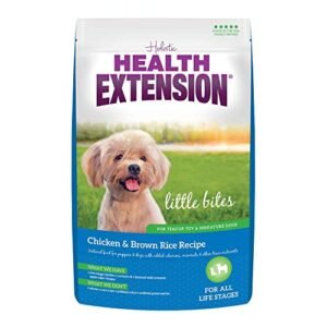Health Extension Little Bites Chicken & Brown Rice Dry Dog Food (4 lb / 1.8 Kg) - Natural with Probiotics and Superfoods for Teacup, Toy & Small Breeds