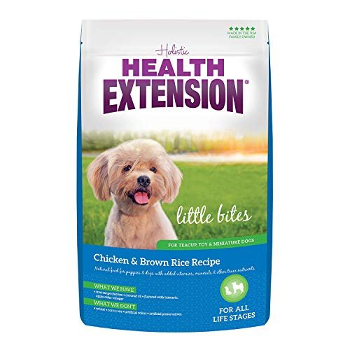 Health Extension Little Bites Chicken & Brown Rice Dry Dog Food (4 lb / 1.8 Kg) - Natural with Probiotics and Superfoods for Teacup, Toy & Small Breeds