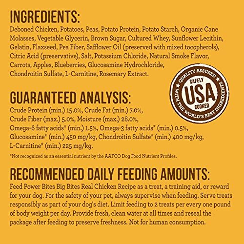 Merrick Power Bites Chicken Dog Treats – Grain Free, Soft & Meaty, 6 oz - Image 6