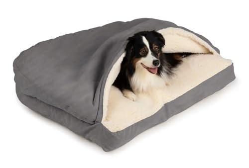 Snoozer Cozy Cave Rectangle Dog Bed - Dog Bed with Cover Cave, Covered Calming Burrow for Medium & Large Size Pets, Washable - Large