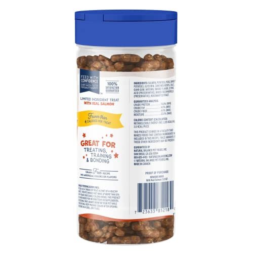 Natural Balance Salmon Dog Training Treats, Grain-Free, 5.3 oz Canister - Image 2