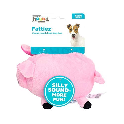 Outward Hound Fattiez Pig Plush Squeaky Dog Toy - Cute Small Pet Chew Toy - Image 2