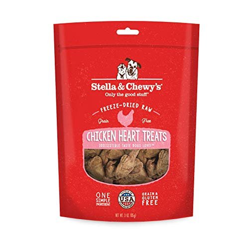 Stella & Chewy's Freeze-Dried Raw Single Ingredient Chicken Hearts Dog Treats, 3 oz. Bag