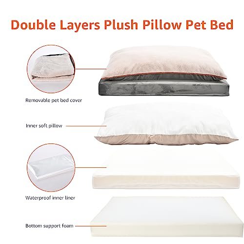 Orthopedic Dog Bed with Cooling Gel Foam for Large Dogs, Grey, 40x30 - Image 5