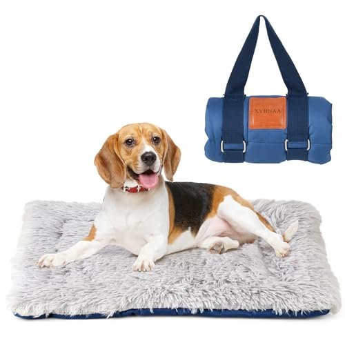 XYHNAA Portable Dog Bed Mat for Small Dogs, 22 x16 inch Washable Dog Crate Pad, Waterproof and wear-Resistant Kennel Pad Sleeping Mattress for Outdoor Indoor (Small)