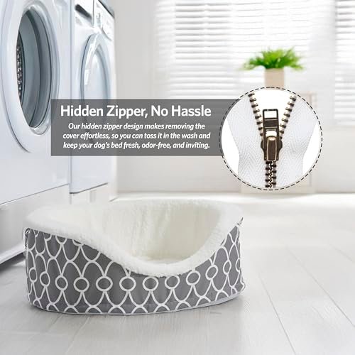 Orthopedic Egg Crate Pet Bed with Teflon Protector, Medium Gray - Image 4