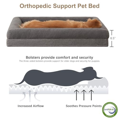 Orthopedic Large Dog Bed: Washable, Waterproof, Bolster Couch with Non-Slip Base - Image 4