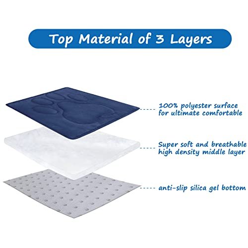 Washable Dog Crate Mat 23x36 | Non-Slip Bed Cushion | Navy Blue Kennel Pad - Image 5