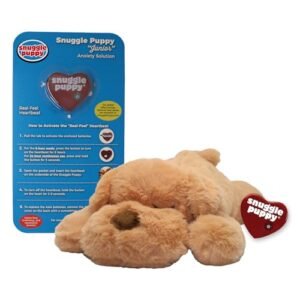 Original Snuggle Puppy for Small Breeds - Heartbeat Puppy for Dogs - Puppy Toys for Anxiety Relief and Behavioral Training in Biscuit