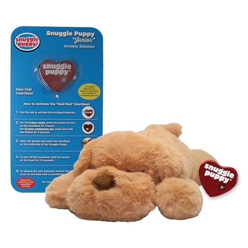 Original Snuggle Puppy for Small Breeds - Heartbeat Puppy for Dogs - Puppy Toys for Anxiety Relief and Behavioral Training in Biscuit