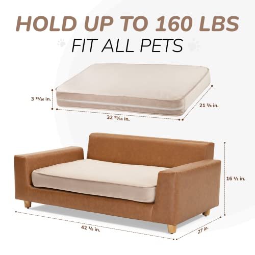 Luxury 42" Dog Sofa Bed with Washable Cushion & Joint Support - Image 4
