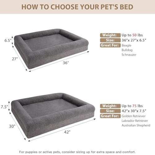 Orthopedic Large Dog Bed: Washable, Waterproof, Bolster Couch with Non-Slip Base - Image 6