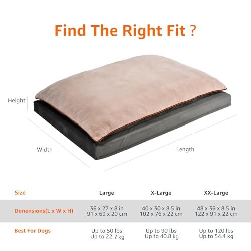 Orthopedic Dog Bed with Cooling Gel Foam for Large Dogs, Grey, 40x30 - Image 8
