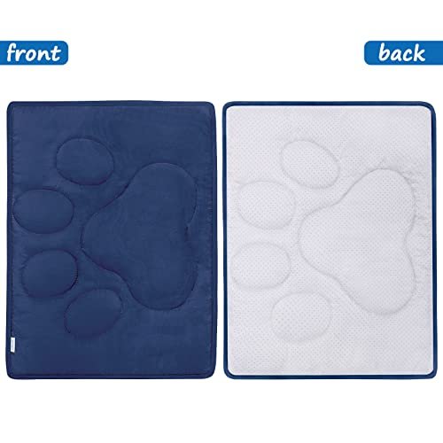 Washable Dog Crate Mat 23x36 | Non-Slip Bed Cushion | Navy Blue Kennel Pad - Image 3