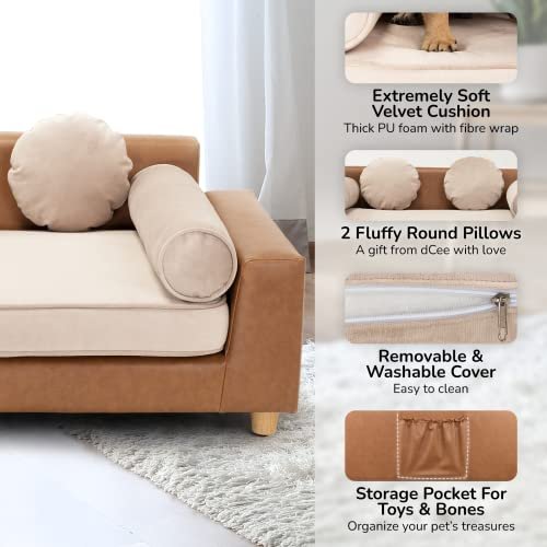 Luxury 42" Dog Sofa Bed with Washable Cushion & Joint Support - Image 6