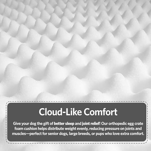 Orthopedic Egg Crate Pet Bed with Teflon Protector, Medium Gray - Image 6