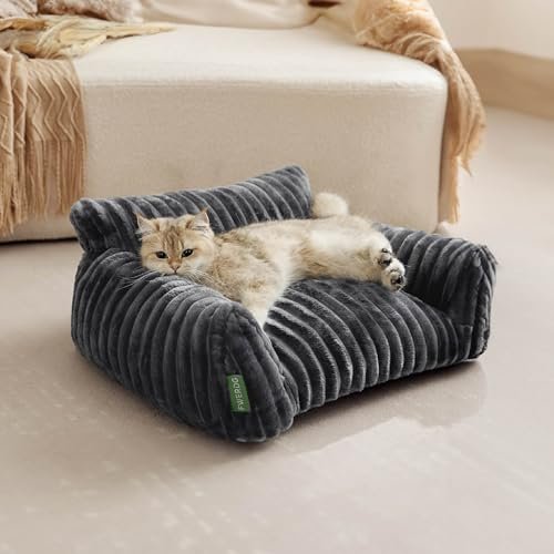 Grey Pet Couch Bed – Cozy 24" Sofa for Small Dogs & Indoor Cats - Image 2