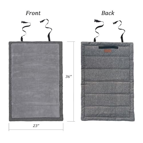 Portable Dog Bed Roll for Camping, Travel, Outdoor Medium Large Dogs, Washable Grey Mat - Image 3