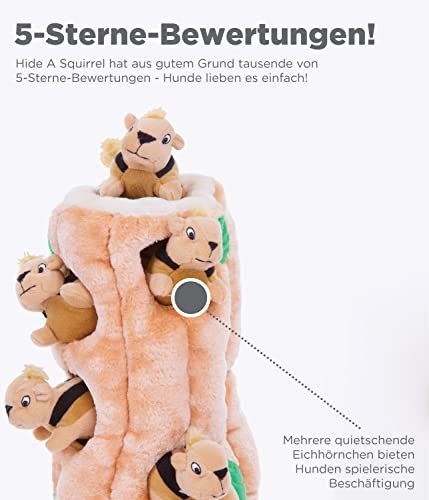 Interactive Squeaky Squirrel Puzzle Plush Dog Toy - Mental Stimulation for Medium Dogs - Image 2