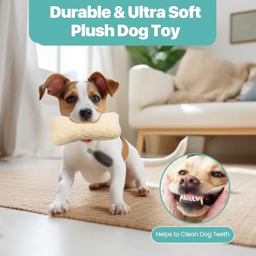 Soft Fleece Dog Toy with Squeaker | Calming Fetch Chew Toy for All Dogs - Image 4