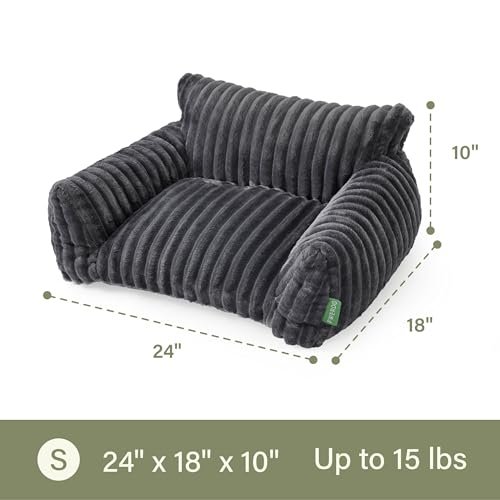 Grey Pet Couch Bed – Cozy 24" Sofa for Small Dogs & Indoor Cats - Image 5