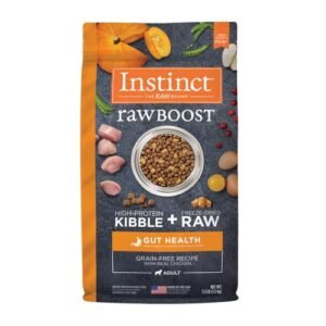 Instinct Raw Boost Gut Health, Natural Dry Dog Food with Freeze Dried Pieces, Grain Free Recipe - Real Chicken, 3.5 lb. Bag